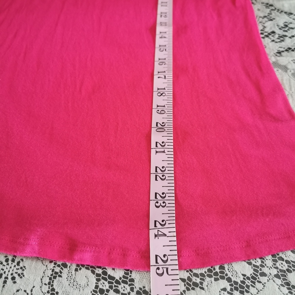Cable & Gauge Bright Pink Cold Shoulder T-shirt - Picture 8 of 8